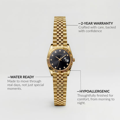 Luna Watch - Gold Noir