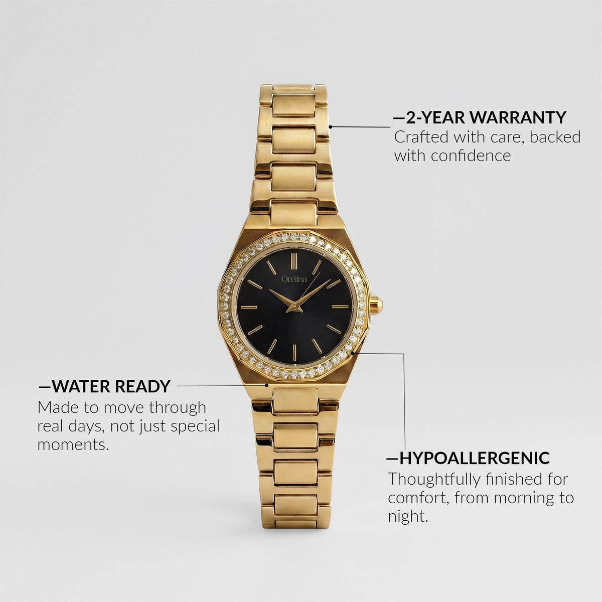 Muse Watch - Gold Noir