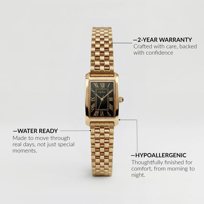 Roselle Watch - Gold Noir